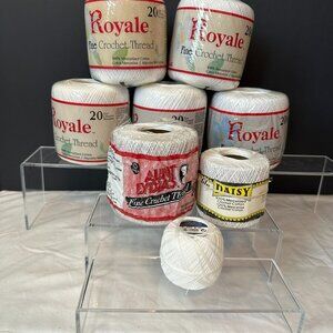 Crochet Thread White Size 20 Royale J&P Coats 400yd & DMC Made in France Vintage